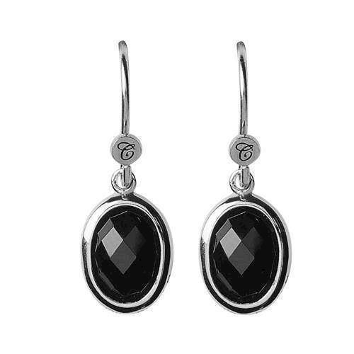 Image of Christina Collect 925 sterling sølv Black Onyx Dream Elegante ørehængere med flot indfattet ovale sorte Onyx, model 670-S01black